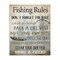 Stupell Industries Fishing Rules List Canvas Wall Art Design by Kim Allen